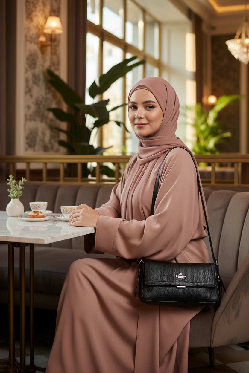 حقيبة كتف صغيرة من كوتش إيتا ذات غطاء قلاب / حقيبة كروس بودي - أسود