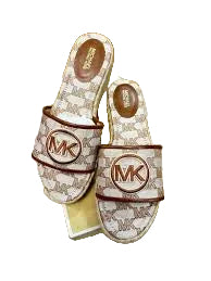 MICHAEL KORS INDIRA WEDGE - JACQUARD BEIGE SIZE 6 CAN FIT TO SIZE 6.5