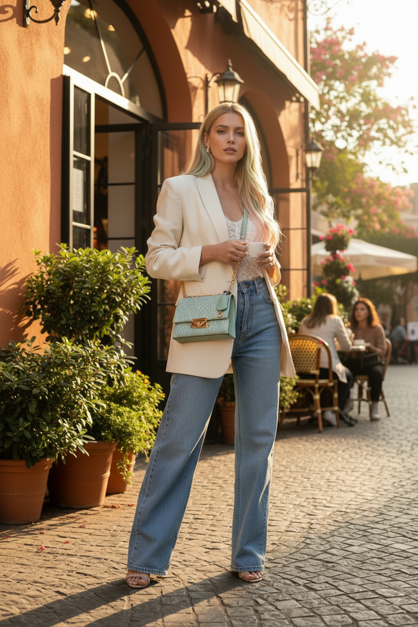 MICHAEL KORS MINI CECE - MONO SEA GREEN