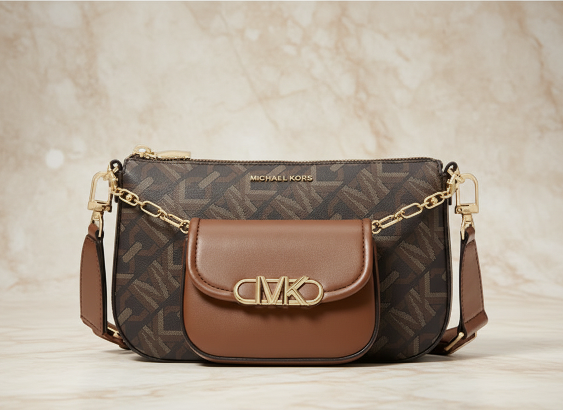 MICHAEL KORS EMPIRE SIGNATURE LOGO 2-IN-1 CROSSBODY BAG ( FROM BOUTIQUE STORE )