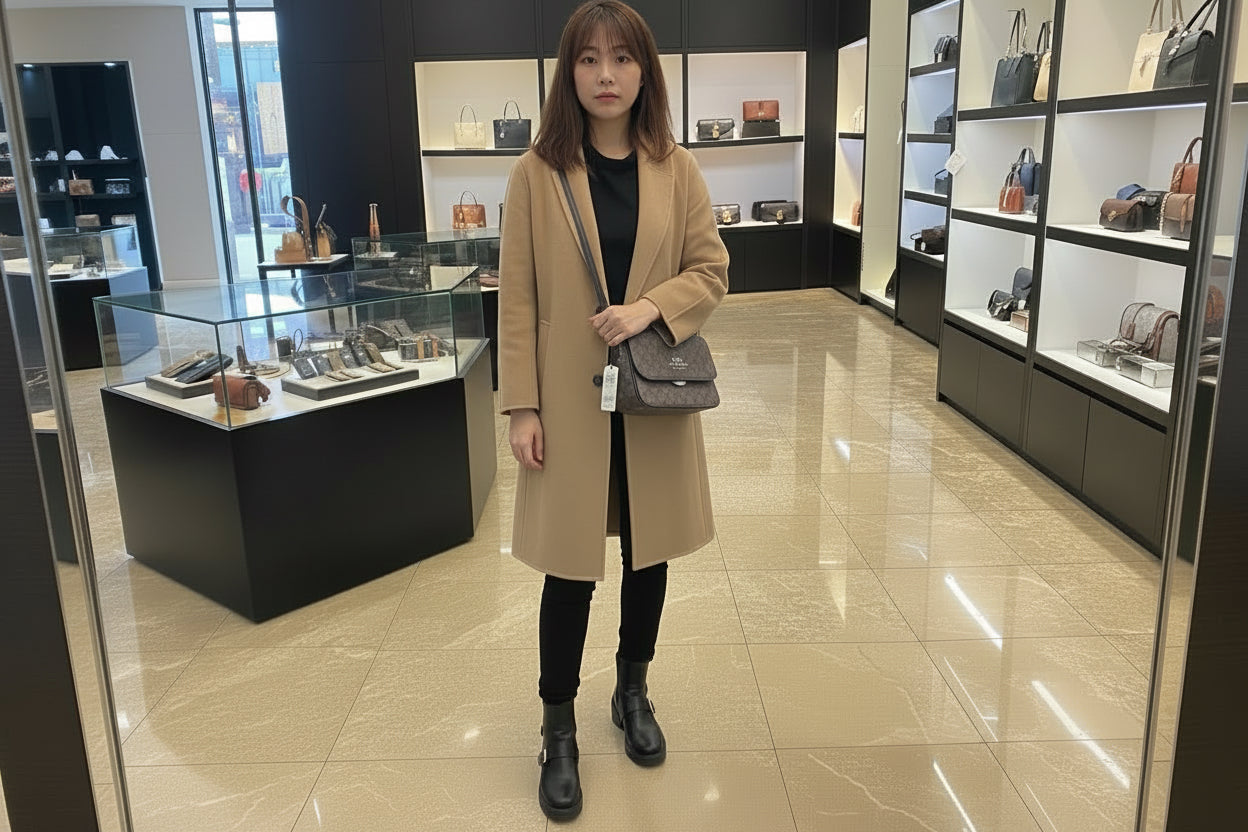 COACH BRYNN FLAP IN SIGNATURE CANVAS BROWN BLACK