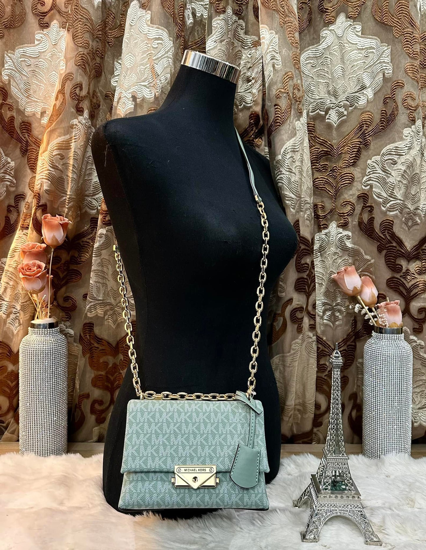 MICHAEL KORS MINI CECE - MONO SEA GREEN