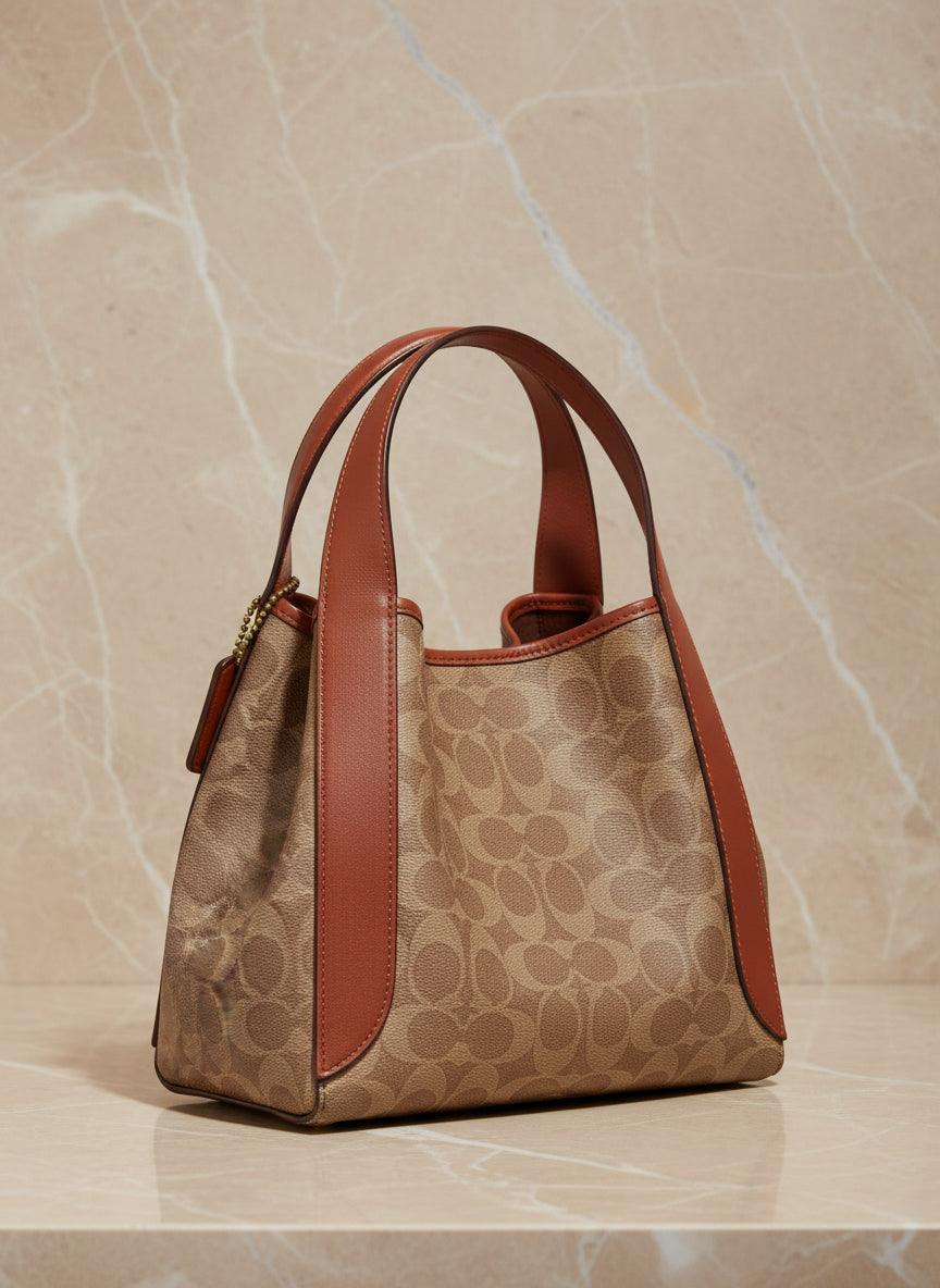 COACH HADLEY HOBO 21 - SIGNATURE CANVAS TAN RUST