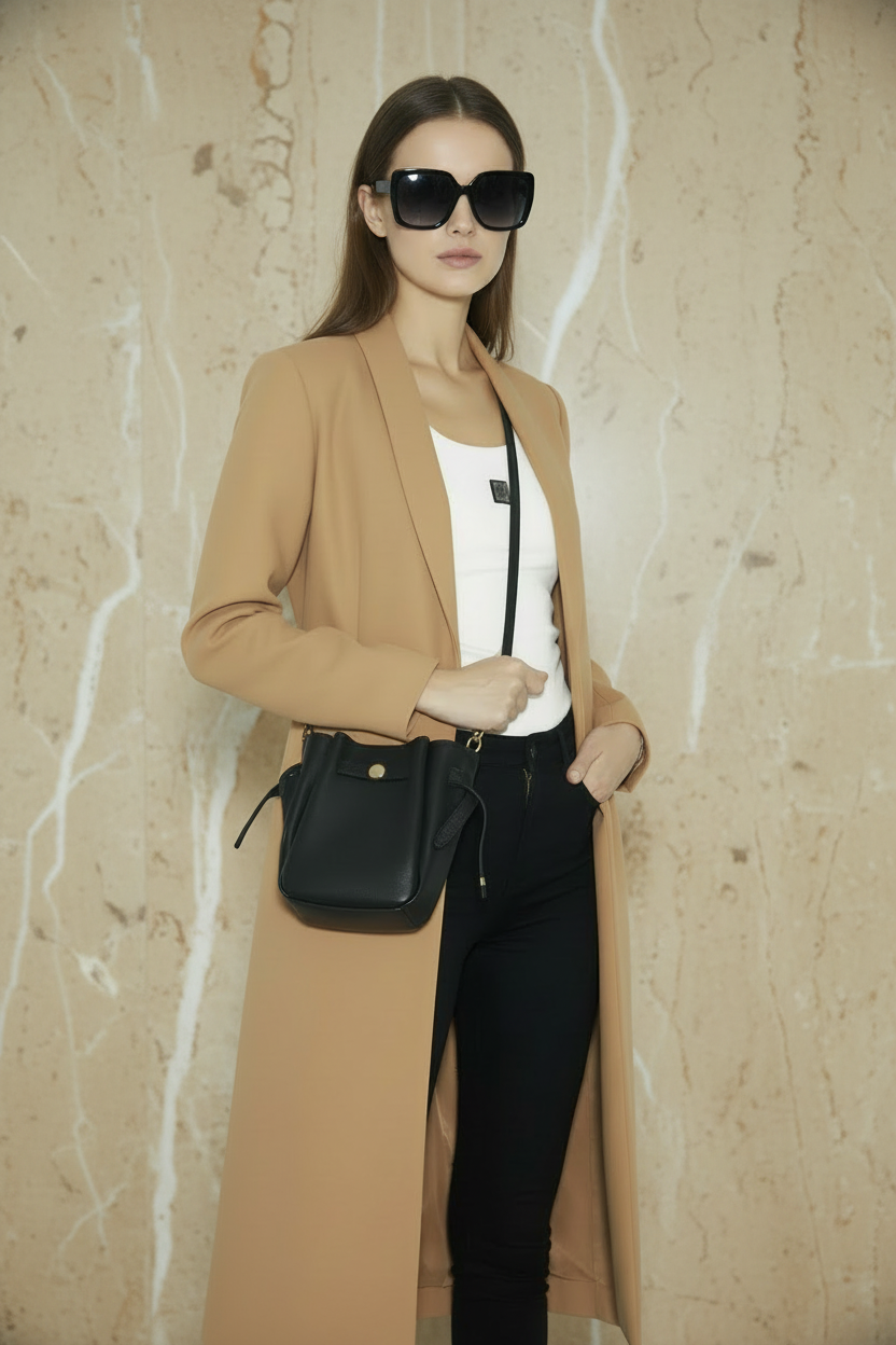 TORY BURCH MINI ROMY CROSSBODY - BLACK