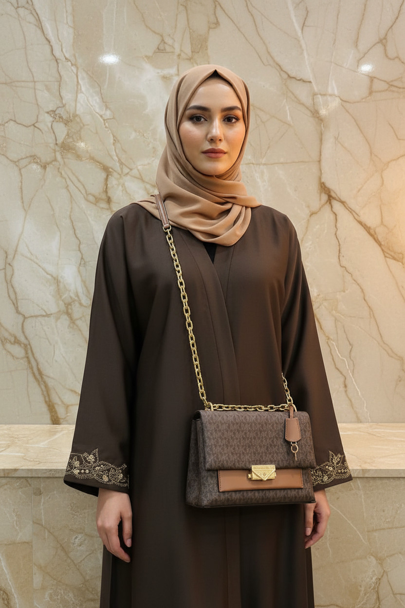 MICHAEL KORS CECE MEDIUM FLAP MONO BROWN