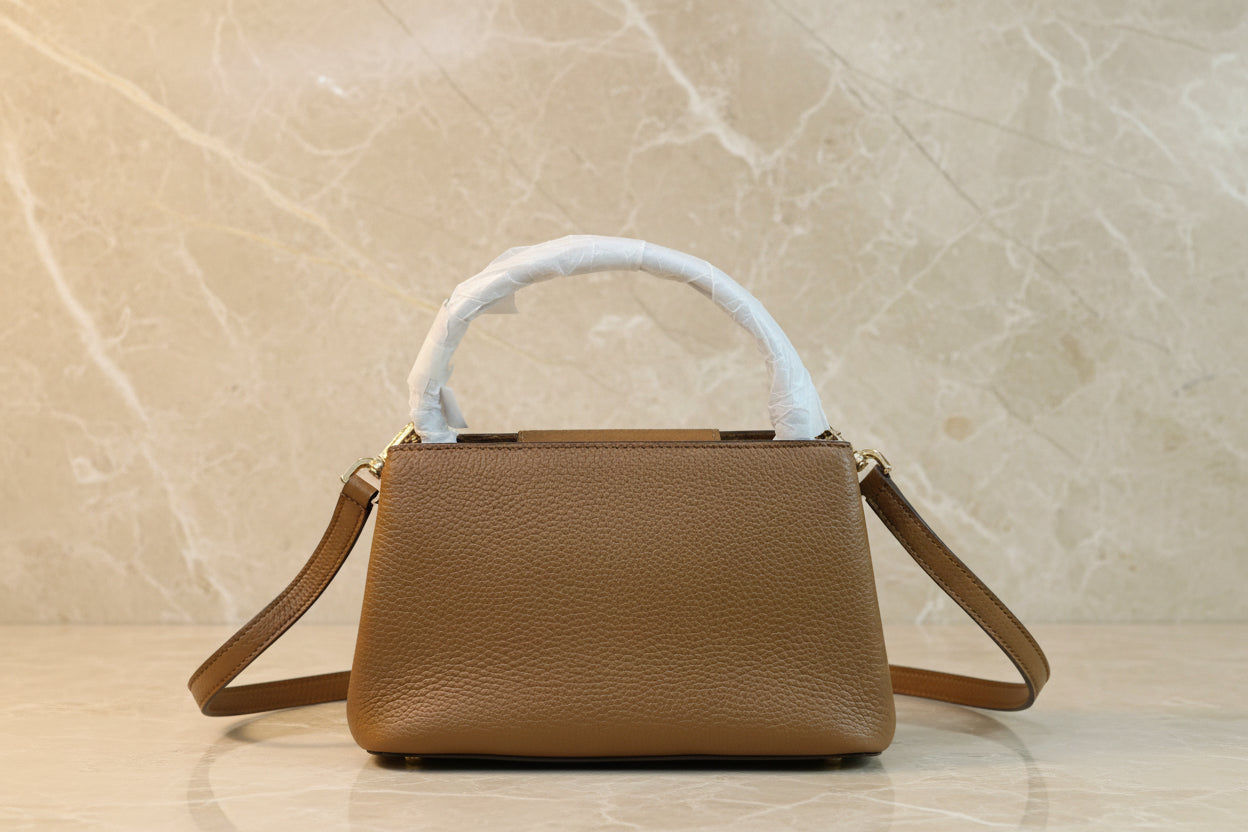 TORY MICRO BRITTEN SATCHEL -  BROWN