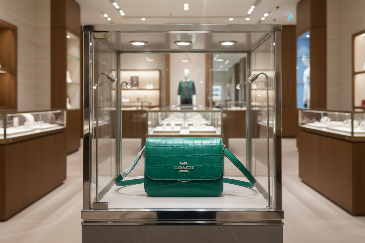 حقيبة كروسبودي كوتش برين ذات غطاء قلاب - لون اليشم