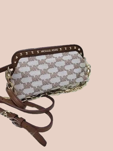 MICHAEL KORS JACQUARD LIVIA CLOUD SMALL CLUTCH/CROSSBODY