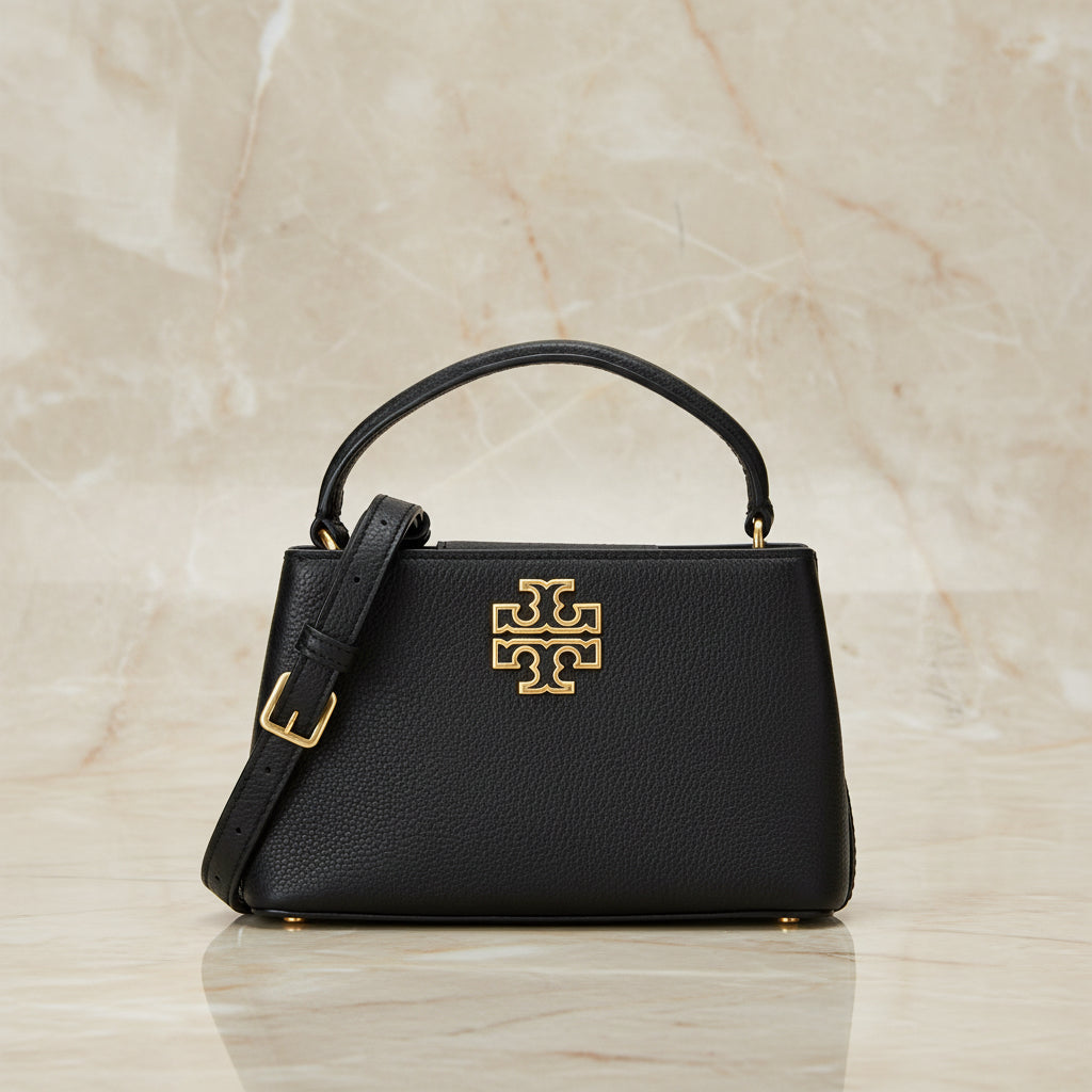 TORY BURCH MICRO BRITTEN SATCHEL - BLACK