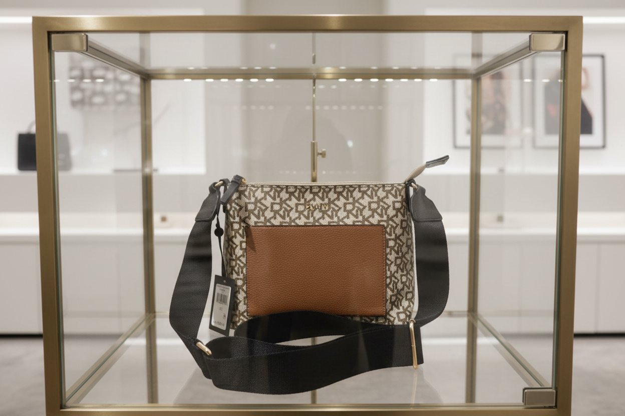 حقيبة كروس بودي من دي كيه إن واي بشعار المونوغرام