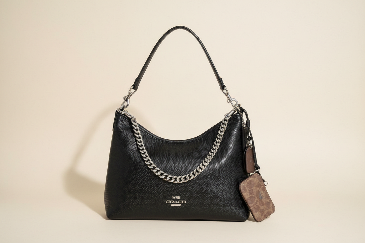 حقيبة كوتش متوسطة الحجم بلون الغار - أسود