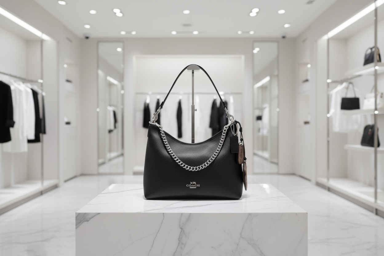 حقيبة كوتش متوسطة الحجم بلون الغار - أسود