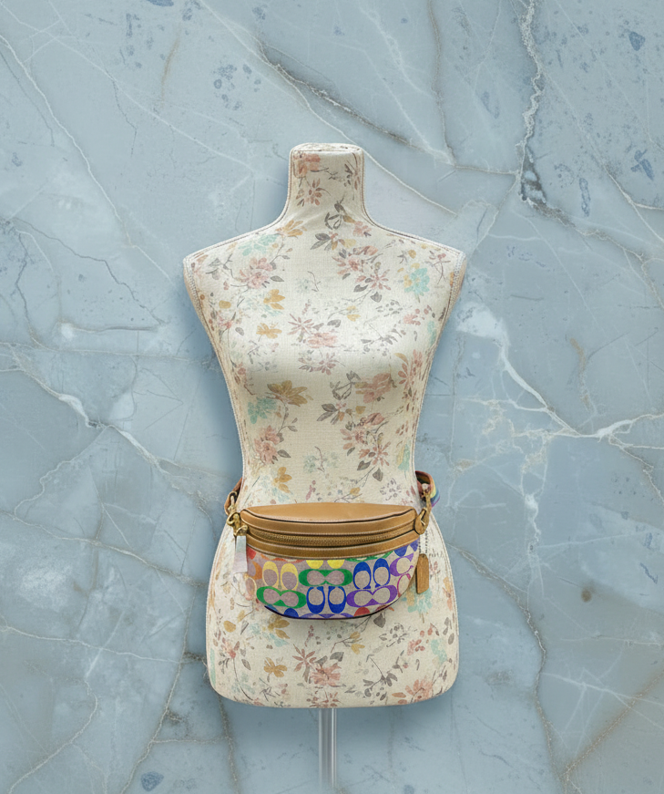 COACH BETHANY WAISTPACK/BELTBAG/BODYBAG - IN RAINBOW SIGNATURE - MISSING PRICE TAG