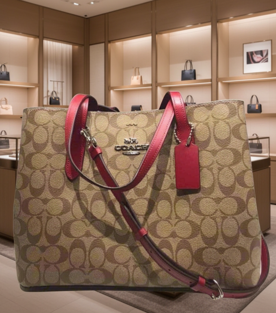 COACH AVENUE CARRYALL IN SIGNATURE BROWN/PINK