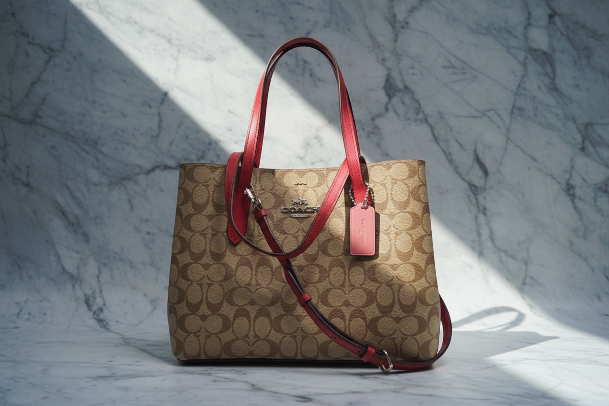 COACH AVENUE CARRYALL IN SIGNATURE BROWN/PINK