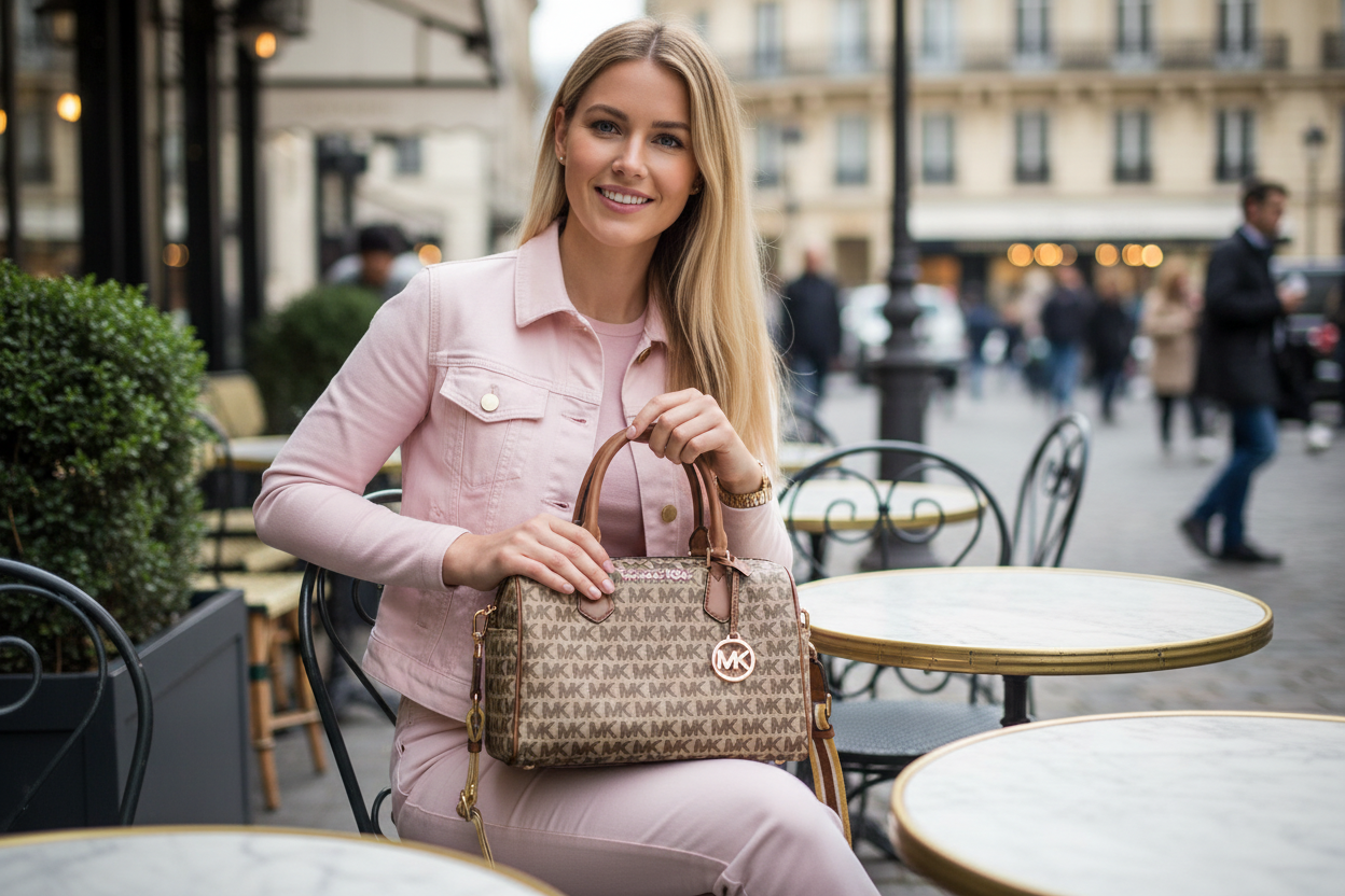 BUNDLE ‼️ MICHAEL KORS BEDFORD DUFFLE LARGE IN SIGNATURE JACQUARD & MEDIUM BIFOLD CORNER ZIP WALLETS