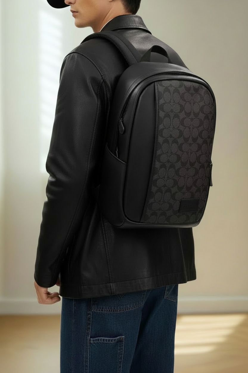 حقيبة ظهر كبيرة من كوتش - لون أسود فحمي مميز