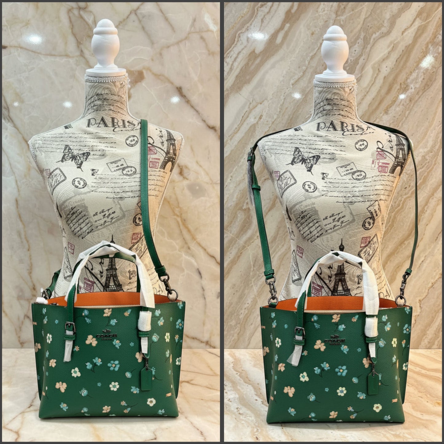 ‼️ SALE ‼️ COACH MOLLIE TOTE 25 WITH MYSTICAL FLORAL PRINT IN GREEN MULTI