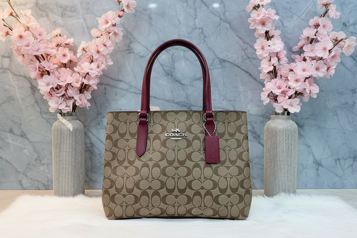 COACH AVENUE CARRYALL IN SIGNATURE BROWN/PINK