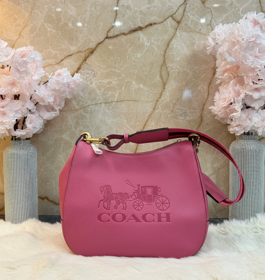 SALE‼️‼️COACH JES HOBO SHOULDER BAG - ROUGE/SILVER