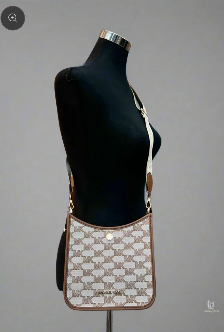 MICHAEL KORS BRYLE SMALL LOGO CANVAS MESSENGER CROSSBODY BAGS