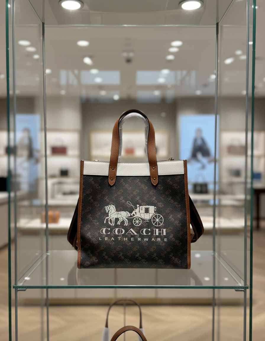 حقيبة تسوق من كوتش فيلد مزينة بطبعة حصان وعربة