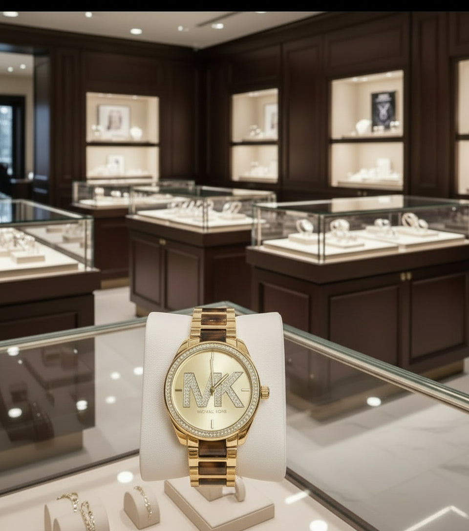 MICHAEL KORS JANELLE WATCH - TRANSLUCENT BROWN - GOLD
