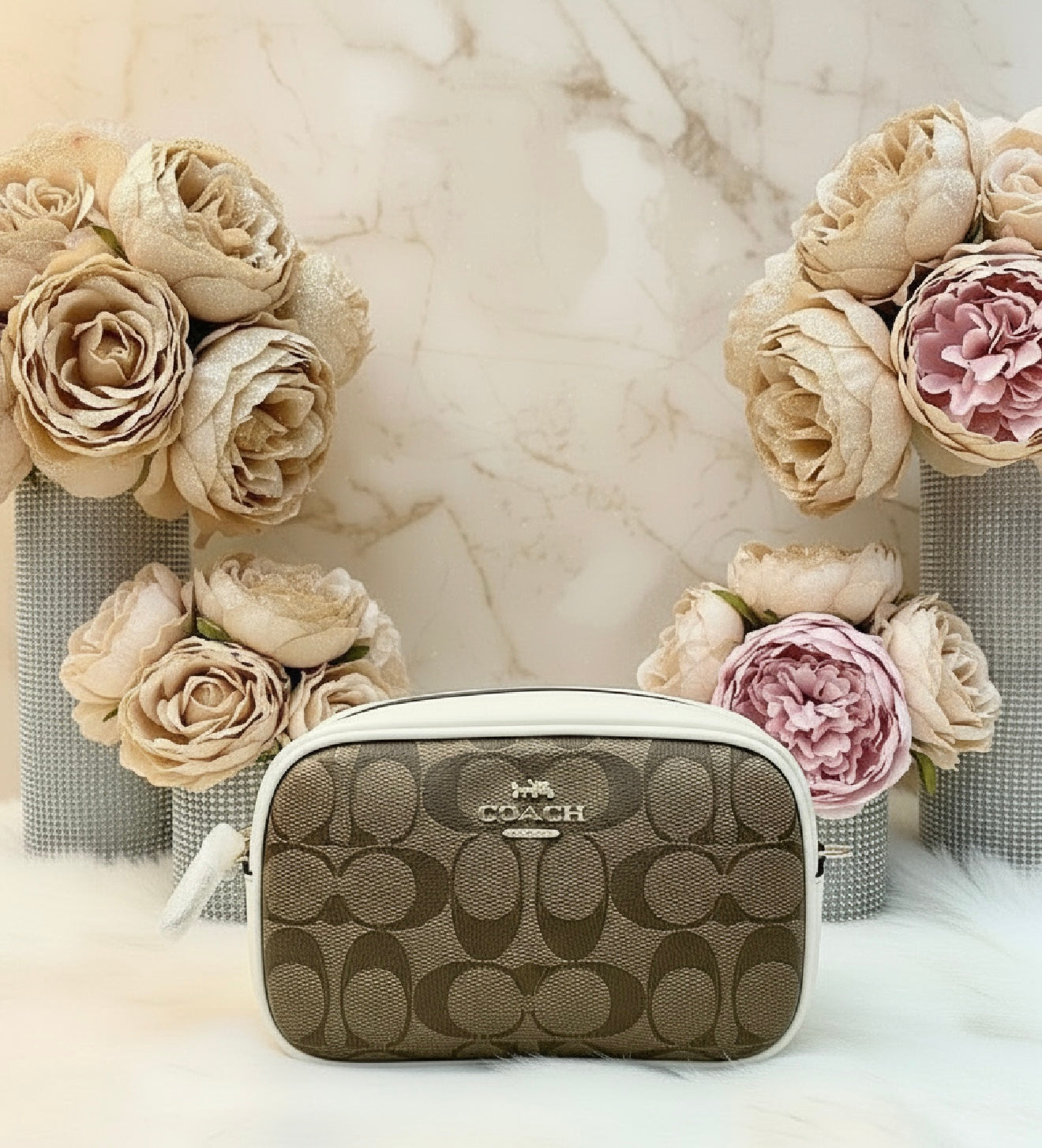 COACH 3 in 1 CONVERTIBLE CROSSBODY/BELTBAG/BODY BAG ( 1 CROSSBODY STRAP ONLY ) IN SIGNATURE KHAKI/IVORY