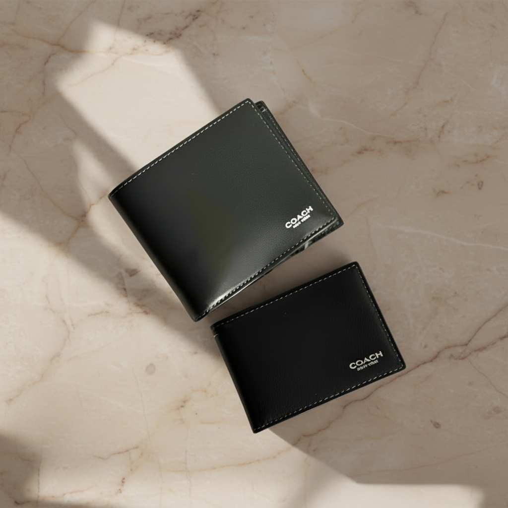 COACH MEN’S 3 in 1 BIFOLD WALLET - WITH INSERT - BLACK