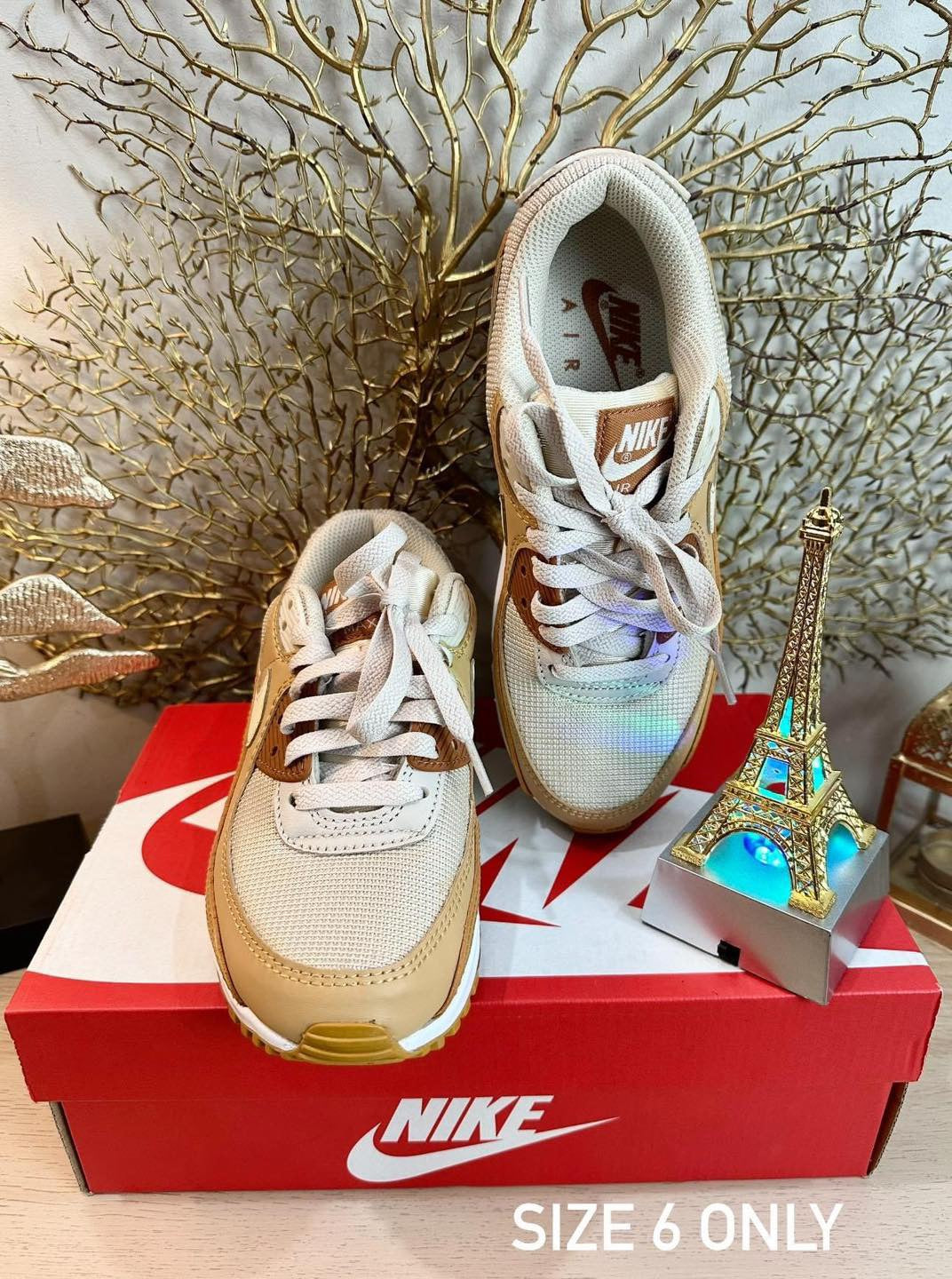 NIKE AIR MAX 90 WOMEN - HEMP LINEN - SIZE: US 6/EURO 36.5/23 CM