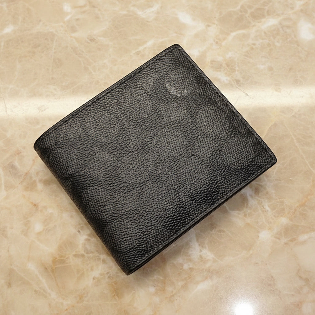 COACH MEN’S BIFOLD WALLET WITH INSERT - SIGNATURE CHARCOAL BLACK - NO INSERT