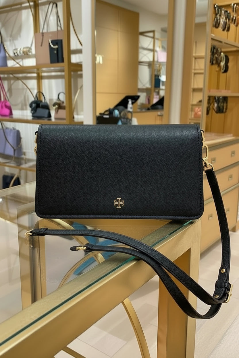 TORY BURCH EMERSON CROSSBODY -  BLACK