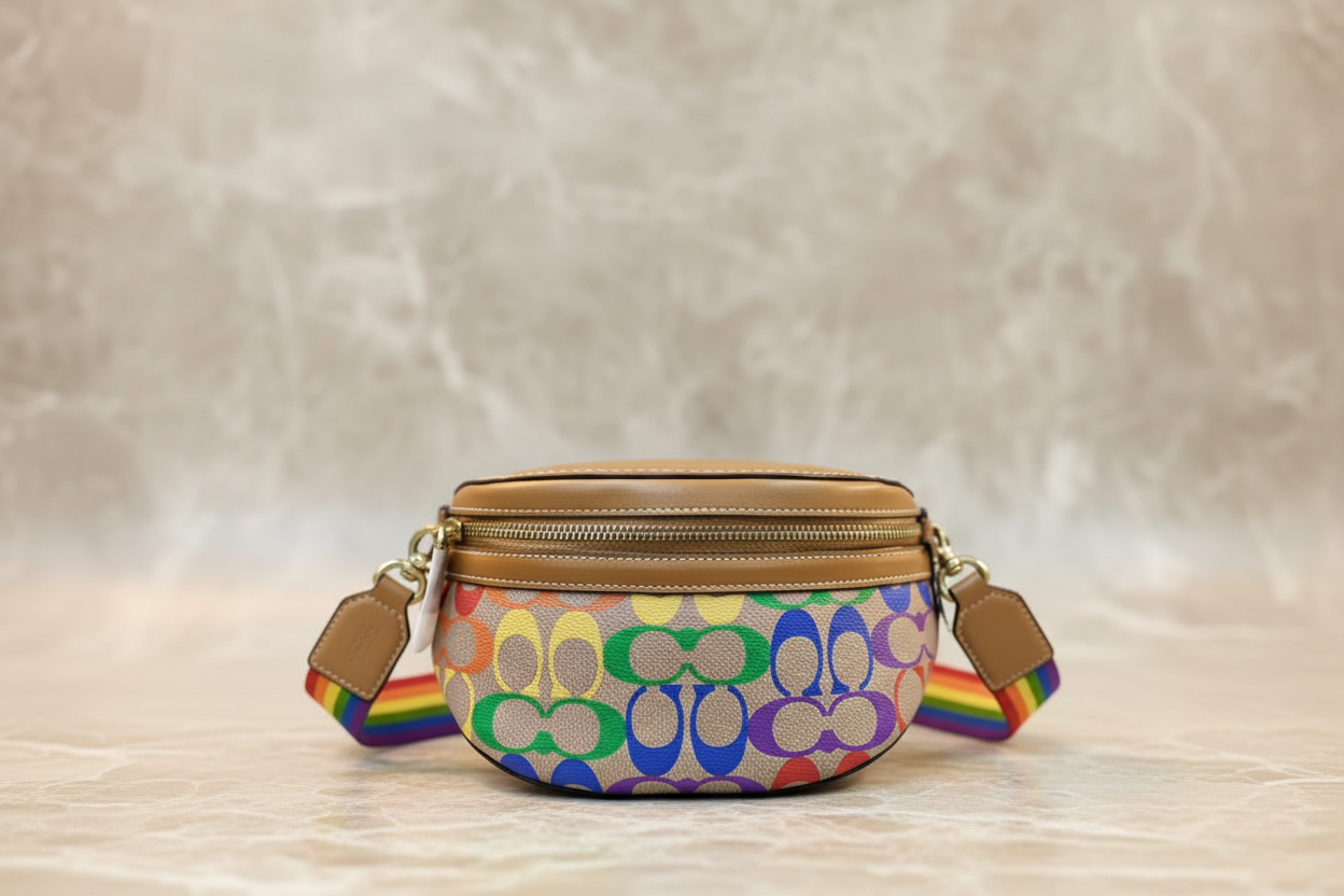 COACH BETHANY WAISTPACK/BELTBAG/BODYBAG - IN RAINBOW SIGNATURE - MISSING PRICE TAG