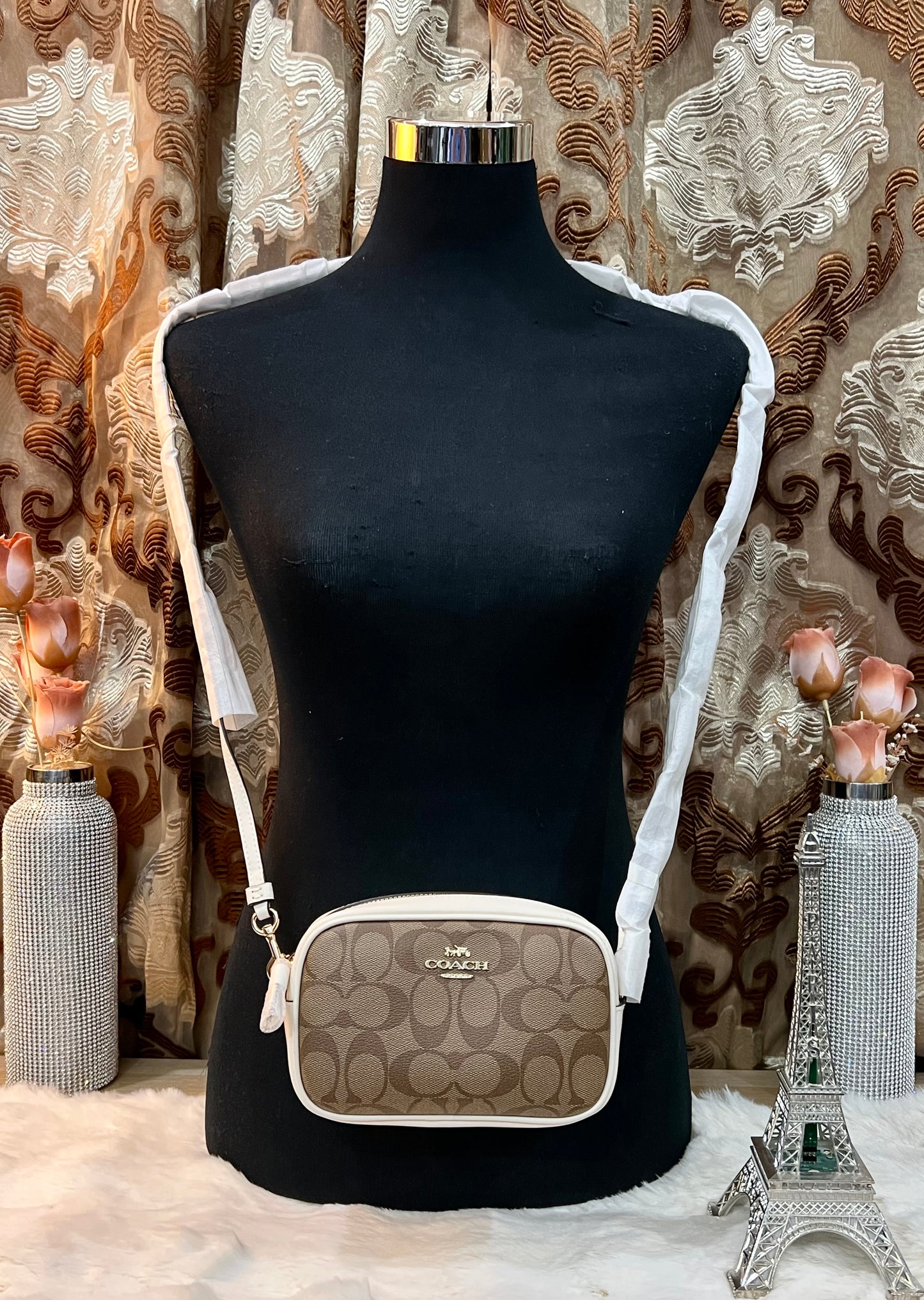 COACH 2 in 1 CONVERTIBLE CROSSBODY/BELTBAG ( 1 CROSSBODY STRAP ONLY ) IN SIGNATURE KHAKI/IVORY