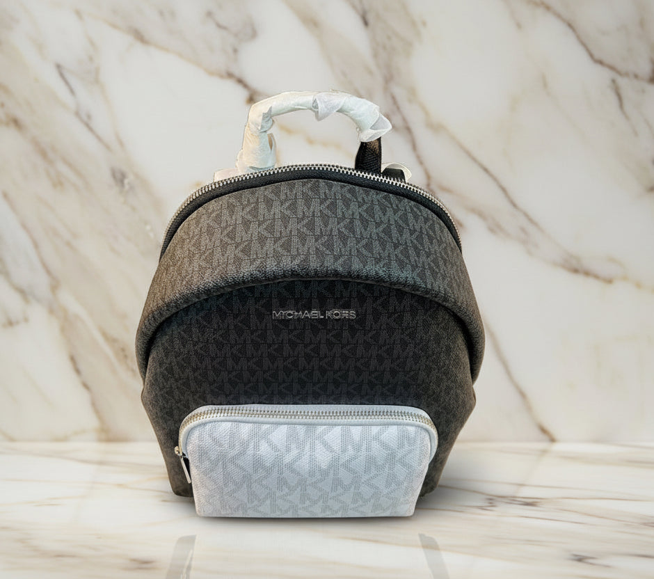 MICHAEL KORS MEDIUM ERIN BACKPACK SIGNATURE BLACK/WHITE
