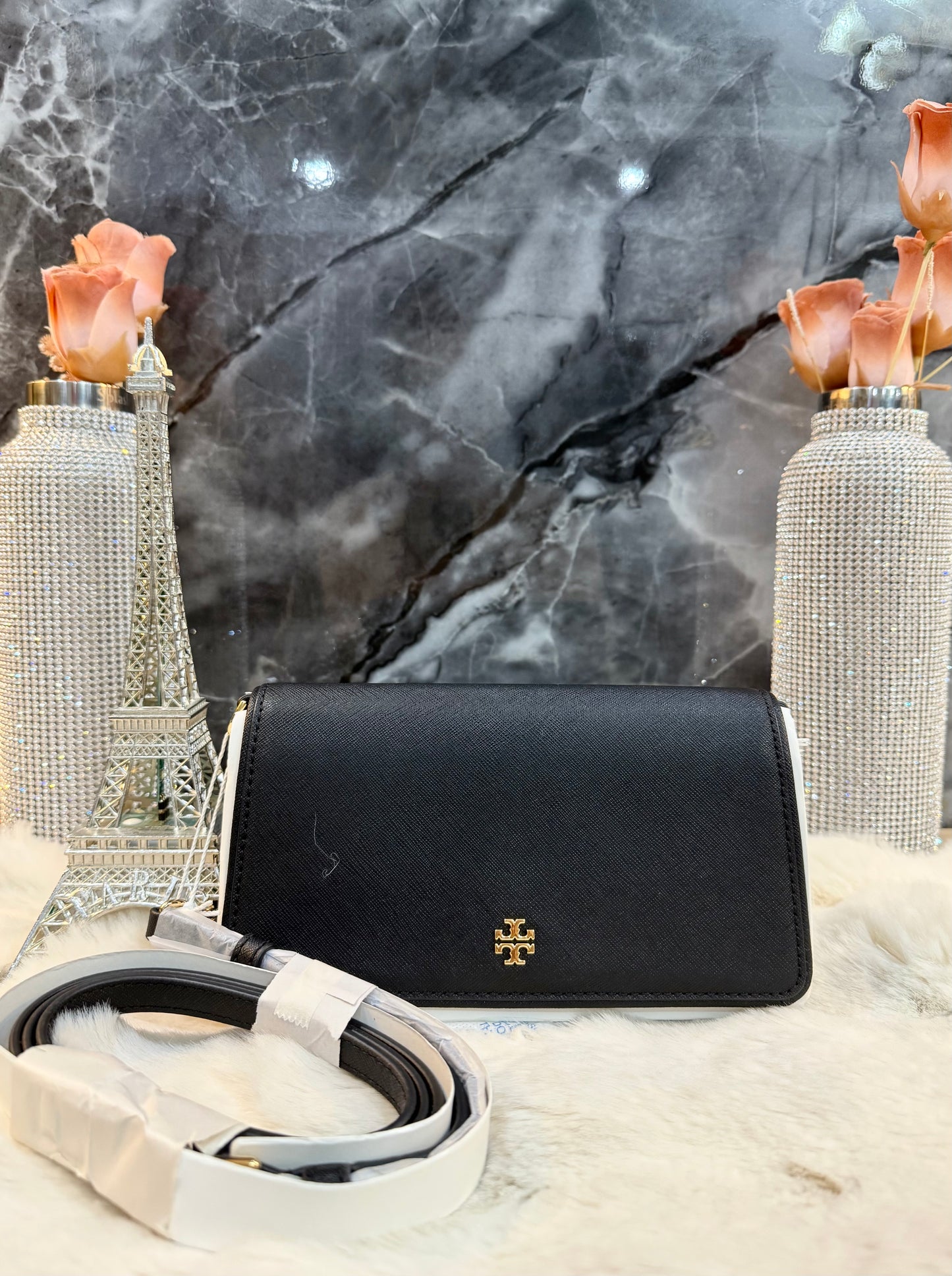 TORY BURCH EMERSON CROSSBODY -  BLACK