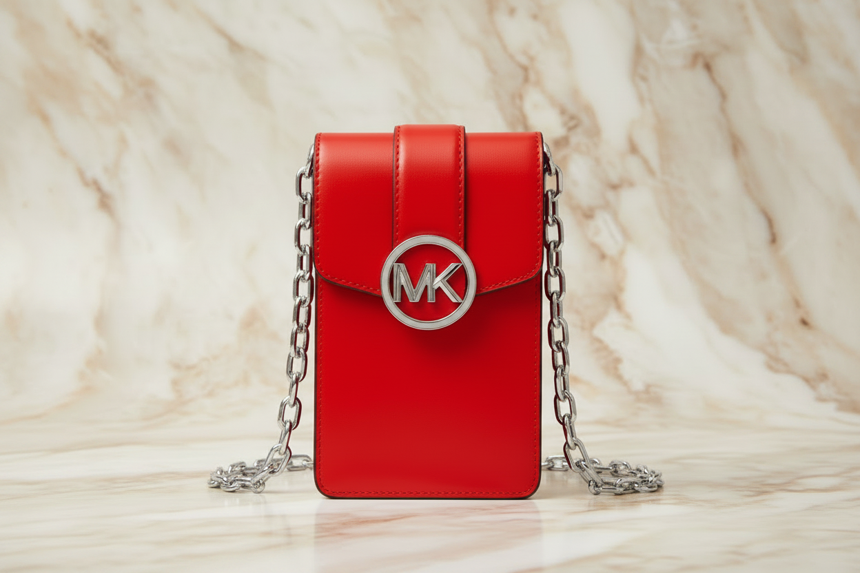 MICHAEL KORS CARMEN SMARTPHONE CROSSBODY - RED