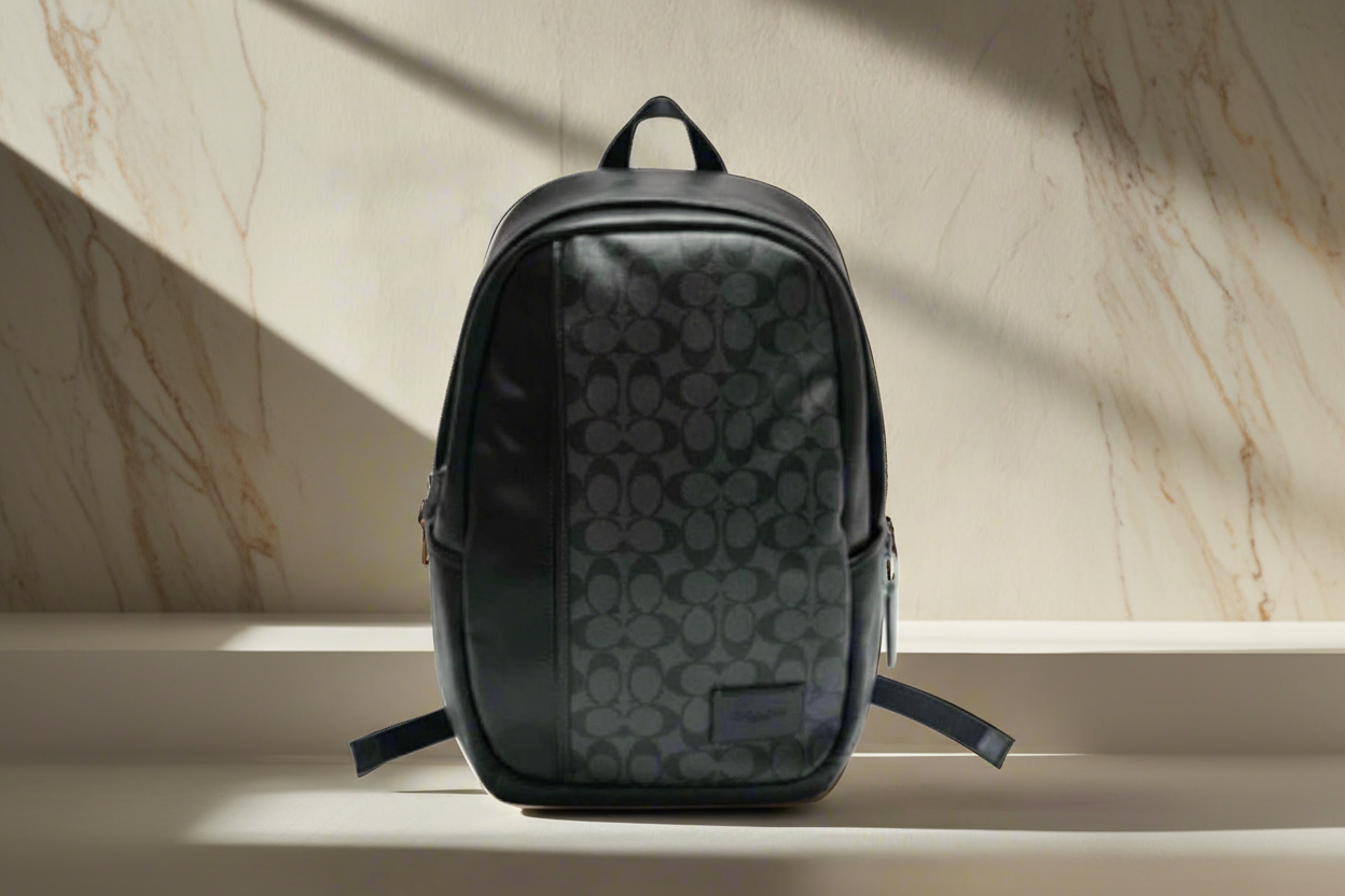 COACH LARGE BACKPACK - SIGNATURE CHARCOAL BLACK