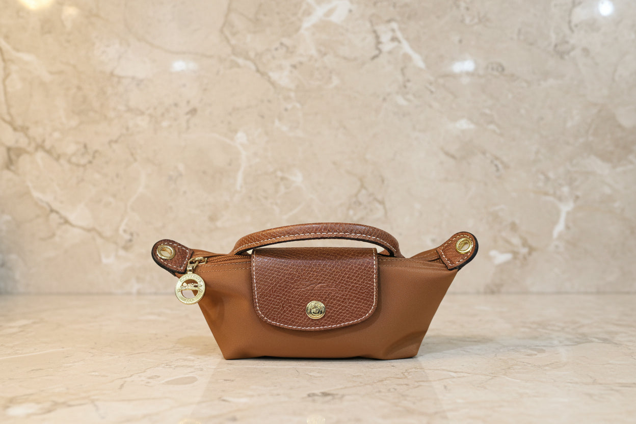 حقيبة لونغشامب مايكرو لو بلياج مع حزام - بني