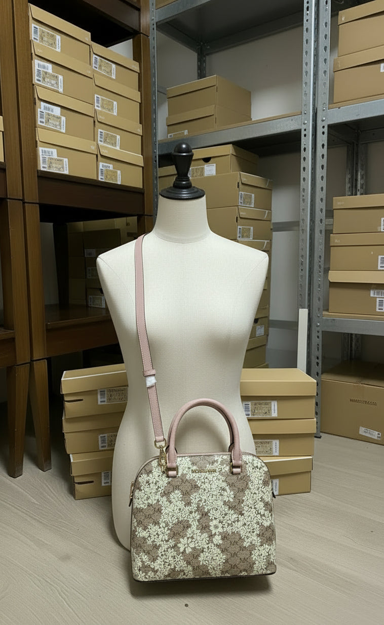 MICHAEL KORS CINDY SATCHEL DOME MEDIUM - SPRING FLORAL PRINT