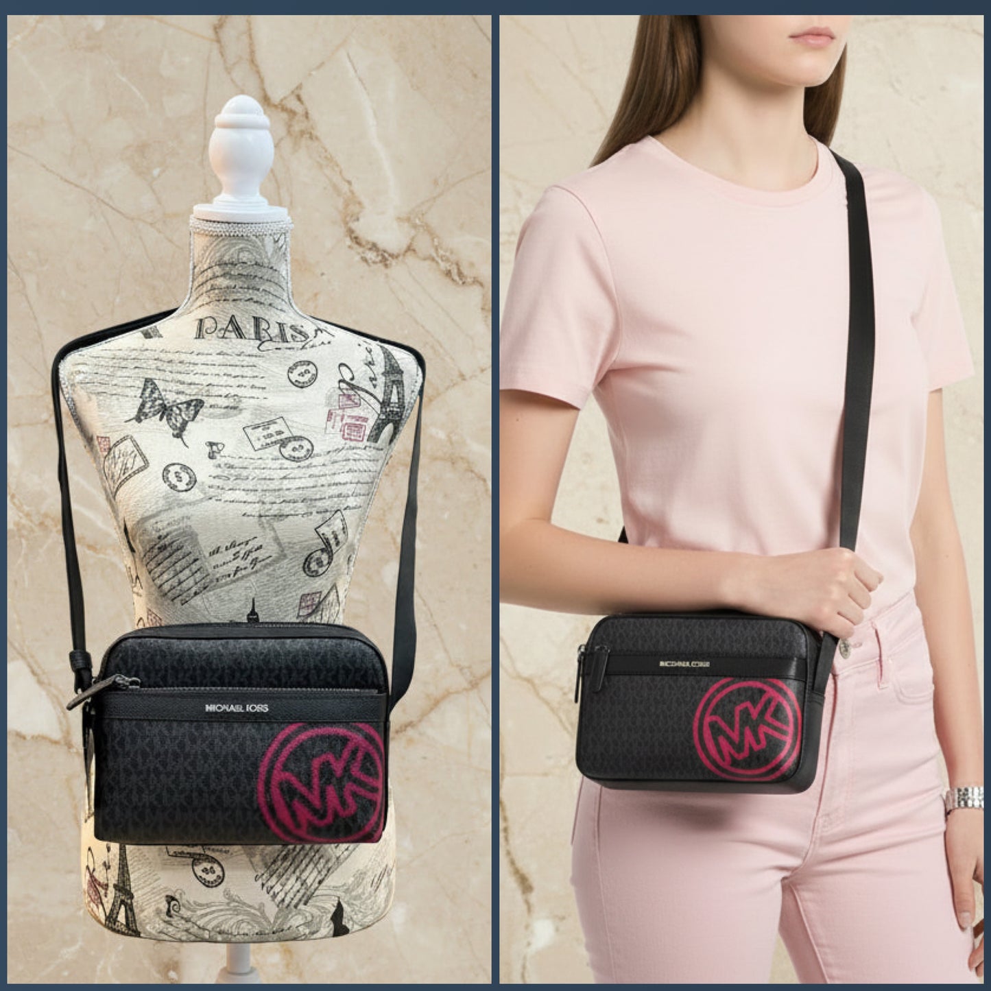 MICHAEL KORS COOPER EMBELISHED SIGNATURE LOGO UTILITY CROSSBODY