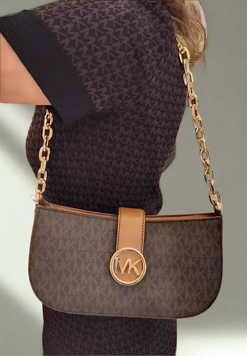 MICHAEL KORS CARMEN LEATHER POUCHETTE SHOULDER BAG ONLY