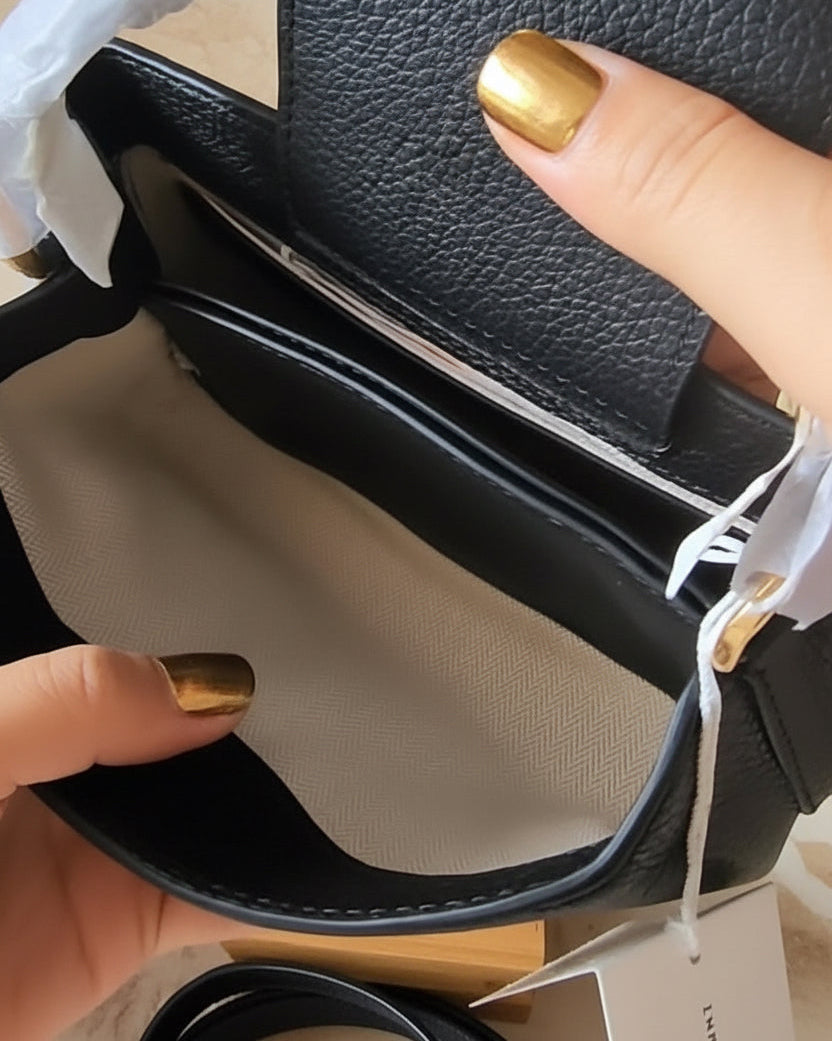 TORY BURCH MICRO BRITTEN SATCHEL - BLACK
