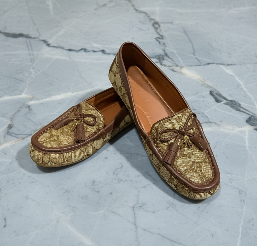 COACH JACQUARD FLAT SHOES