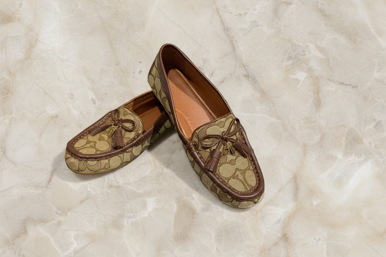 COACH JACQUARD FLAT SHOES