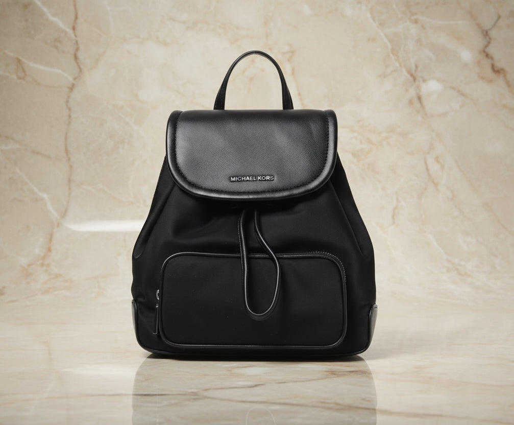 MICHAEL KORS CARA SMALL BACKPACK NYLON - BLACK