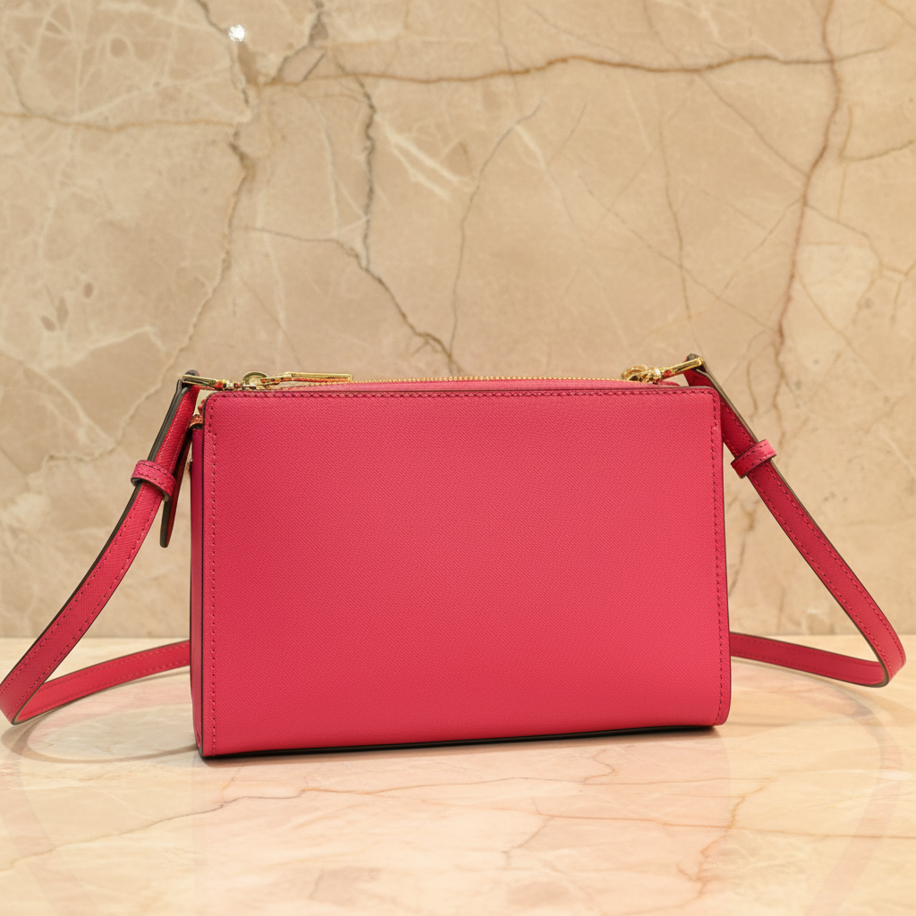 MICHAEL KORS LESLIE MESSENGER BAG - ELECTRIC PINK ( FUSCHIA COLOR )