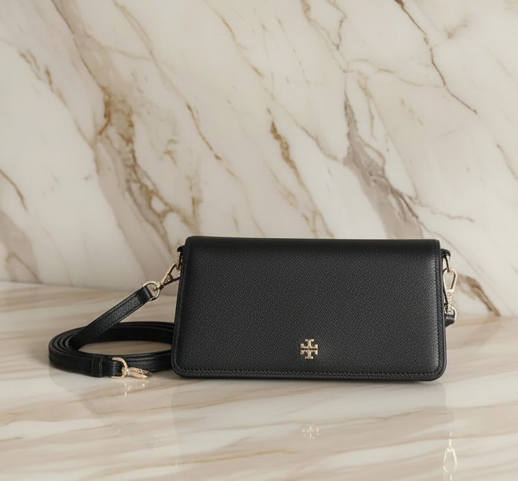 TORY BURCH EMERSON CROSSBODY -  BLACK