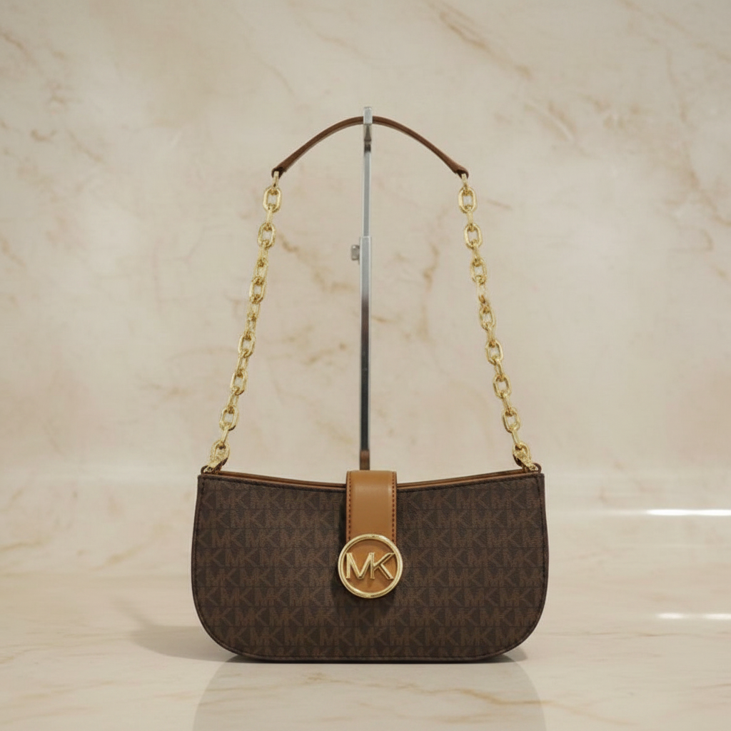 MICHAEL KORS CARMEN LEATHER POUCHETTE SHOULDER BAG ONLY