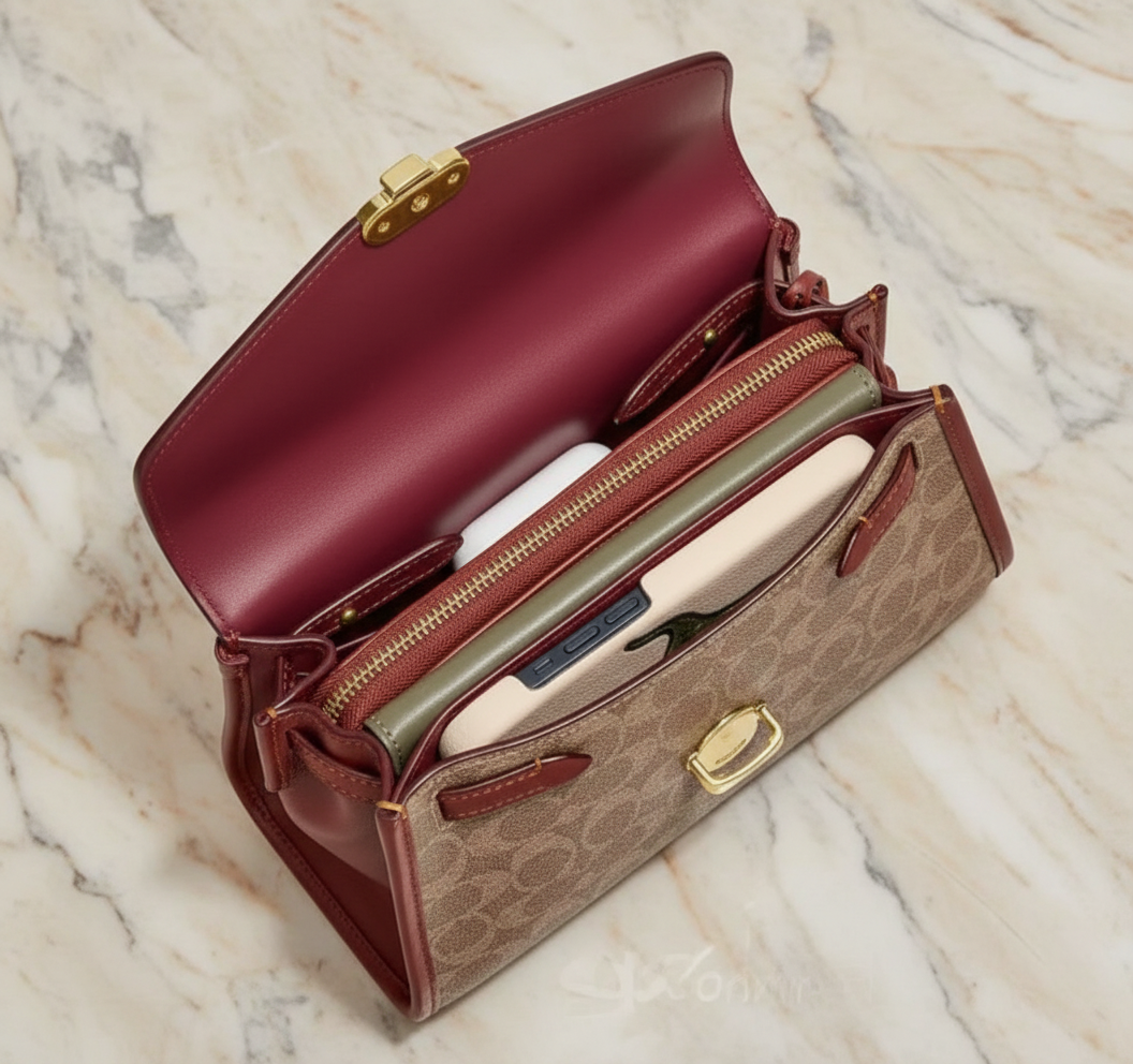 حقيبة كوتش سامي 21 بمقبض علوي - لون بني صدئ مميز